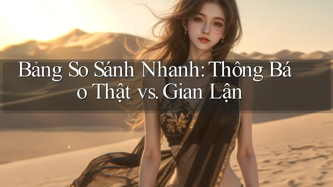 Bảng So Sánh Nhanh: Thông Báo Thật vs. Gian Lận Bảng So Sánh Nhanh: Thông Báo Thật vs. Gian Lận